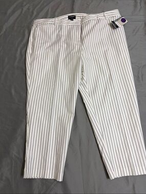 Liz Claiborne White Pinstripe Trousers